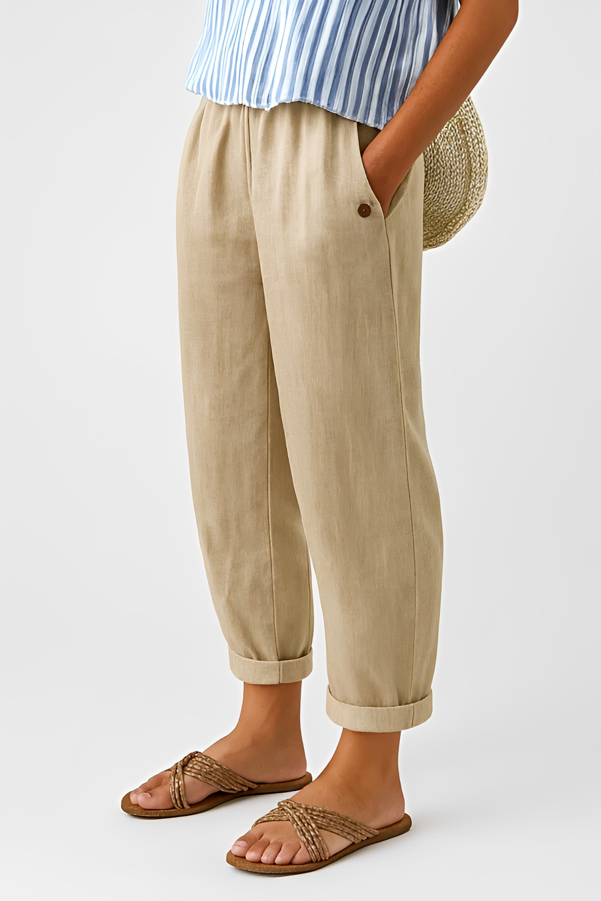 Yunie - Casual Stretch Waist Pants
