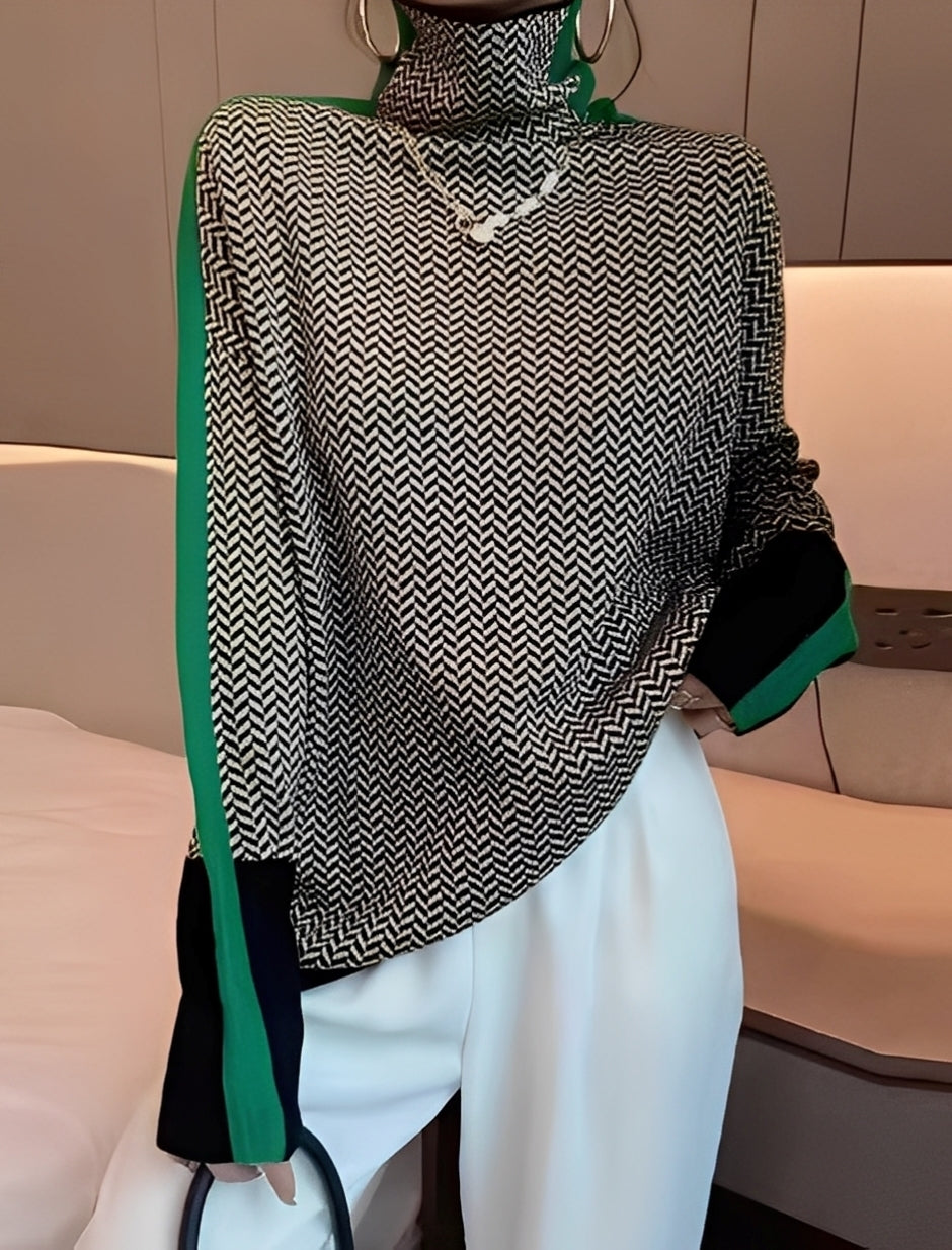 Bryony - Κομψό πλεκτό πουλόβερ με ζιβάγκο για γυναίκες