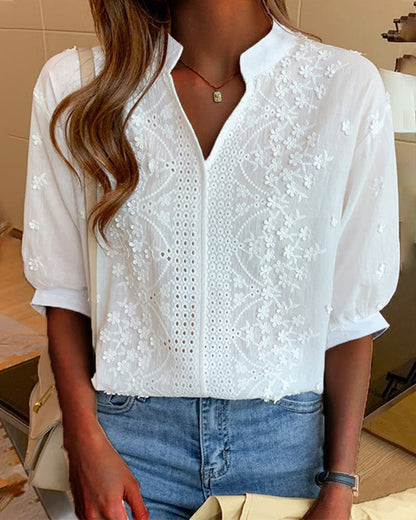 Dina - Elegant Embroidered Blouse
