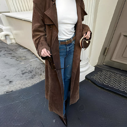 Katrina - Stylish double-breasted long coat for women