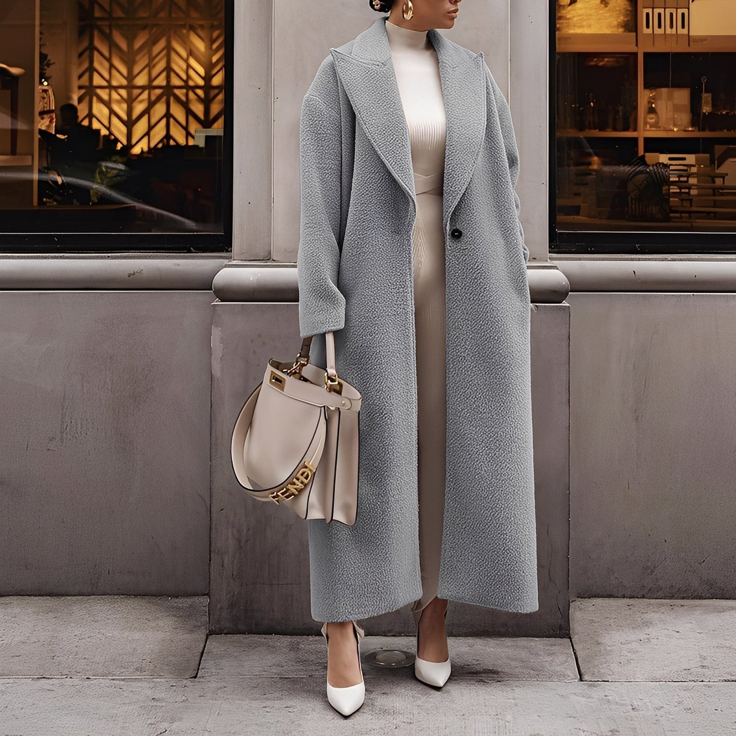 Quinlan - Elegant, oversized long coat for women