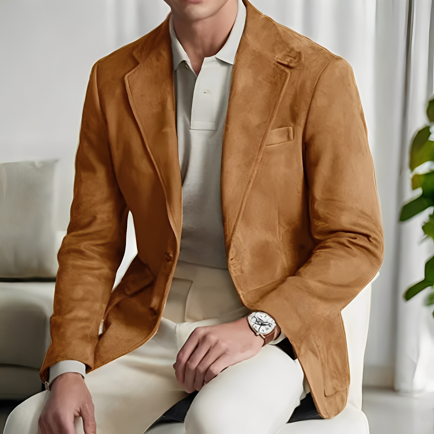 Martin - Elegant jacket with button for men