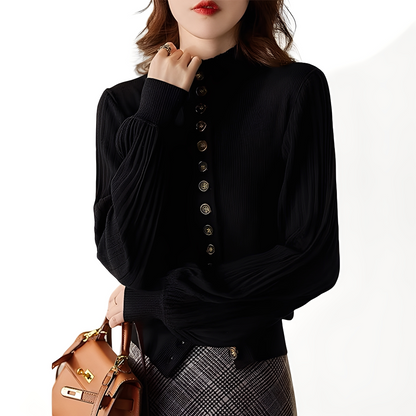 Adelyn - Καθημερινό Πλεκτό Μπλούζα με Φανάρια Μανίκια για Γυναίκες