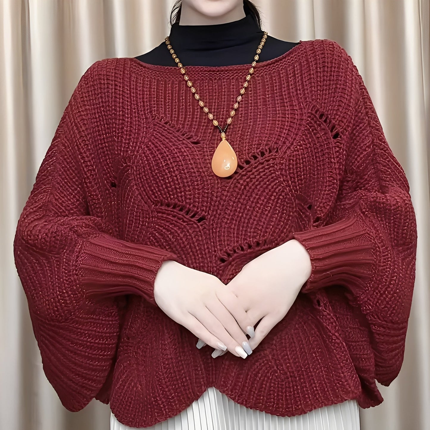 Celestine - Θερμοπουλόβερ με πλατιά μανίκια για γυναίκες