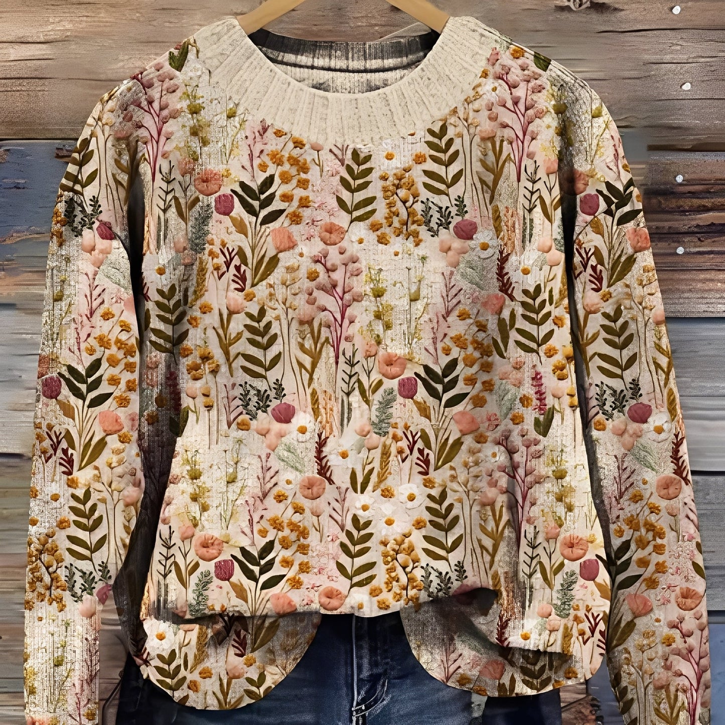 Eunice - Κλασικός Πουλόβερ από Μαλλί με Εκτύπωση για Γυναίκες