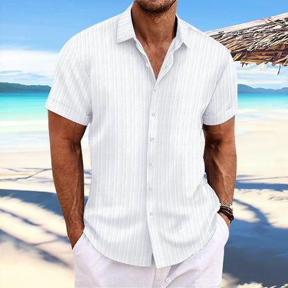 Dominic - Casual short-sleeve shirt with button placket for men