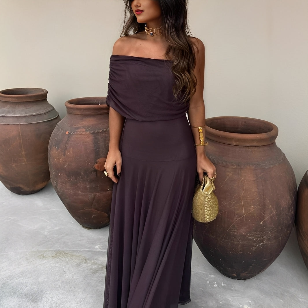 Eunice - Elegant long mesh dress for women