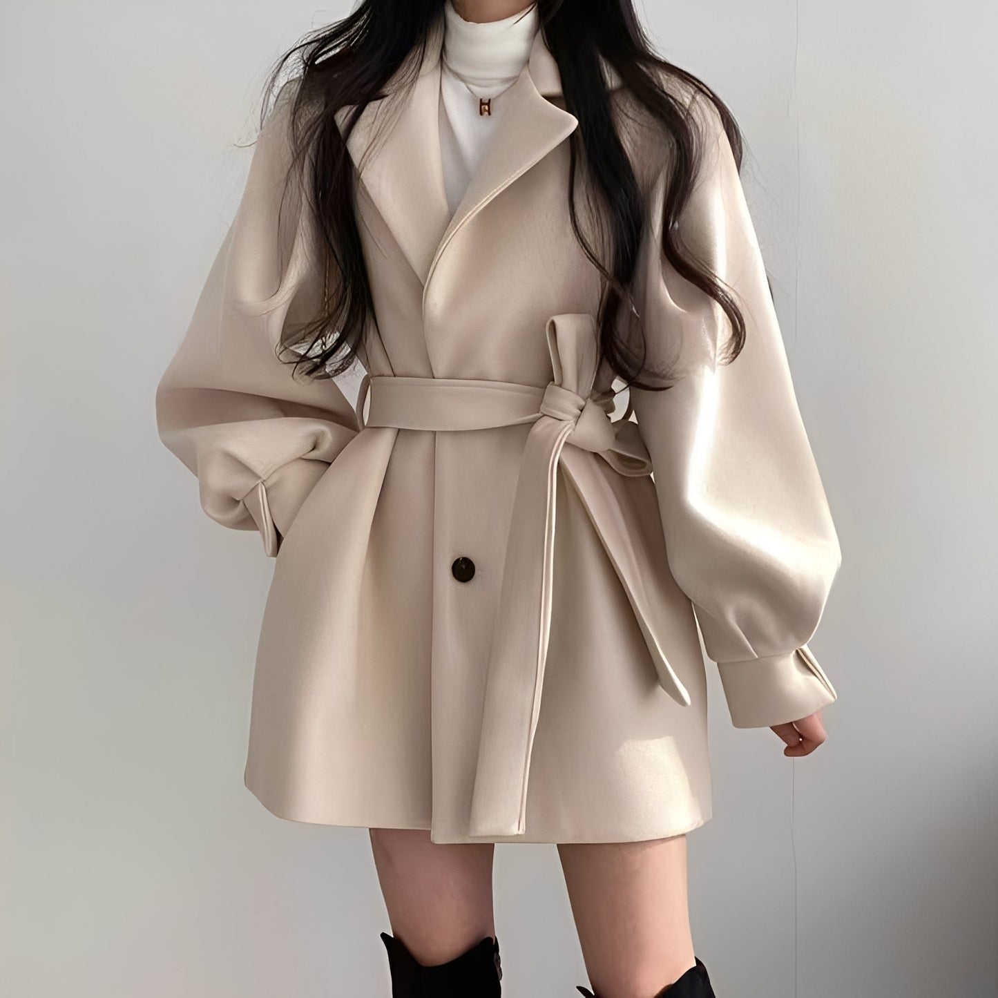Meryl - Elegant mid-length wool coat for women
