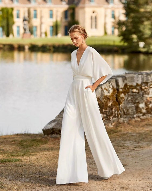 Melanie - Casual-Overall με πλατιά πόδια