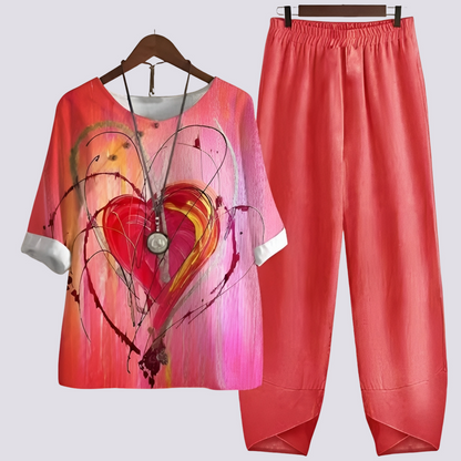 Jodie - Stylish, comfortable set with print for women