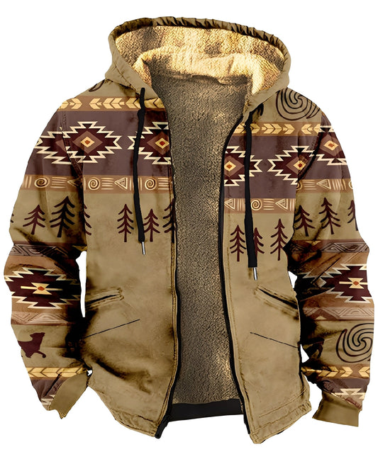 Mervin - Πολύχρωμη βελούδινη ζακέτα με κουκούλα για άνδρες