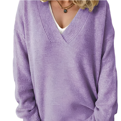 Camryn - Χαλαρός, χαλαρά πλεγμένος πουλόβερ για γυναίκες