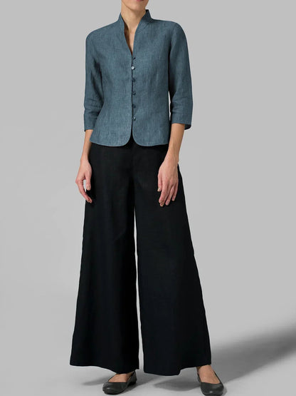 Brynna - Quality blouse for women with high collar