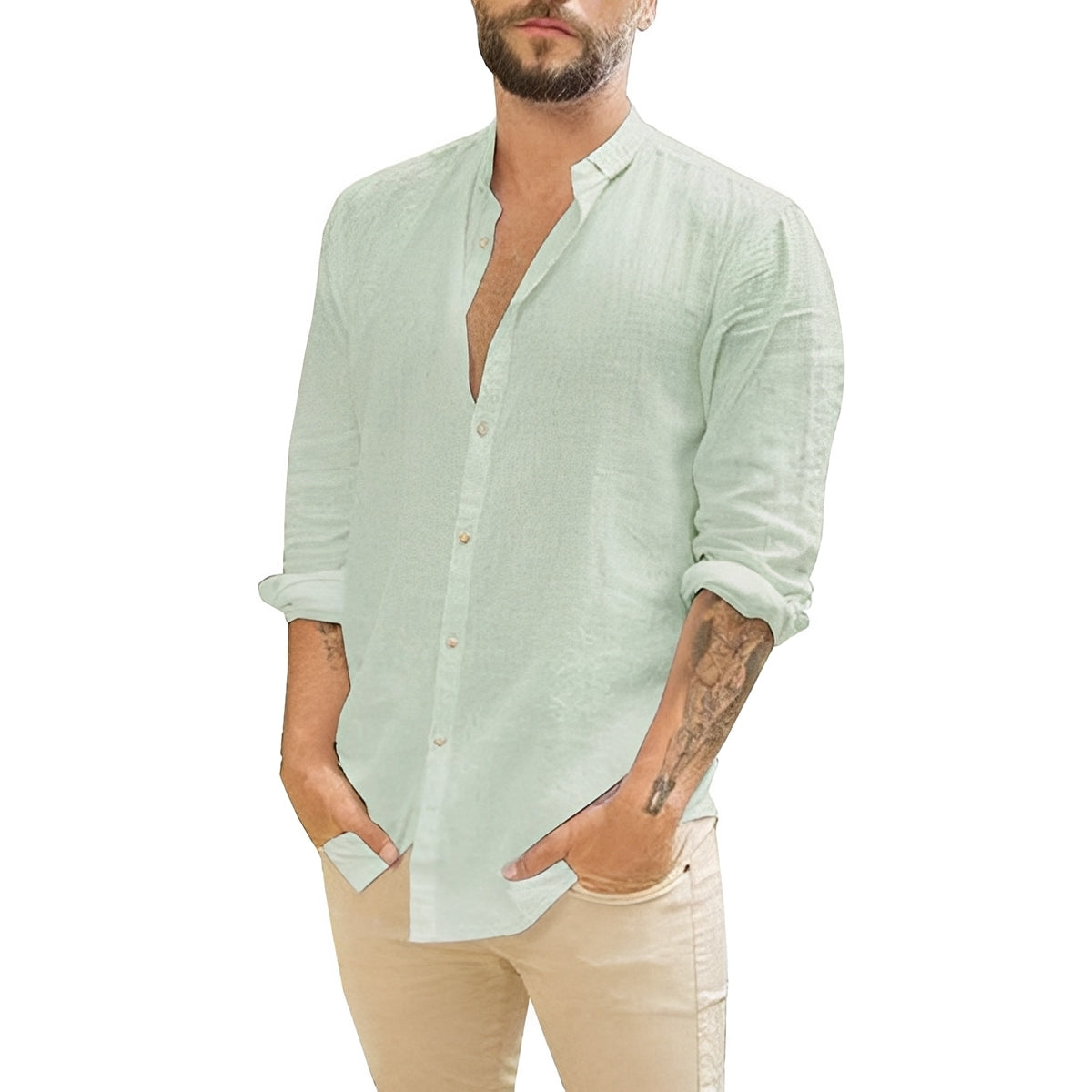 Johnny - Simple Button-Front Shirt for Men