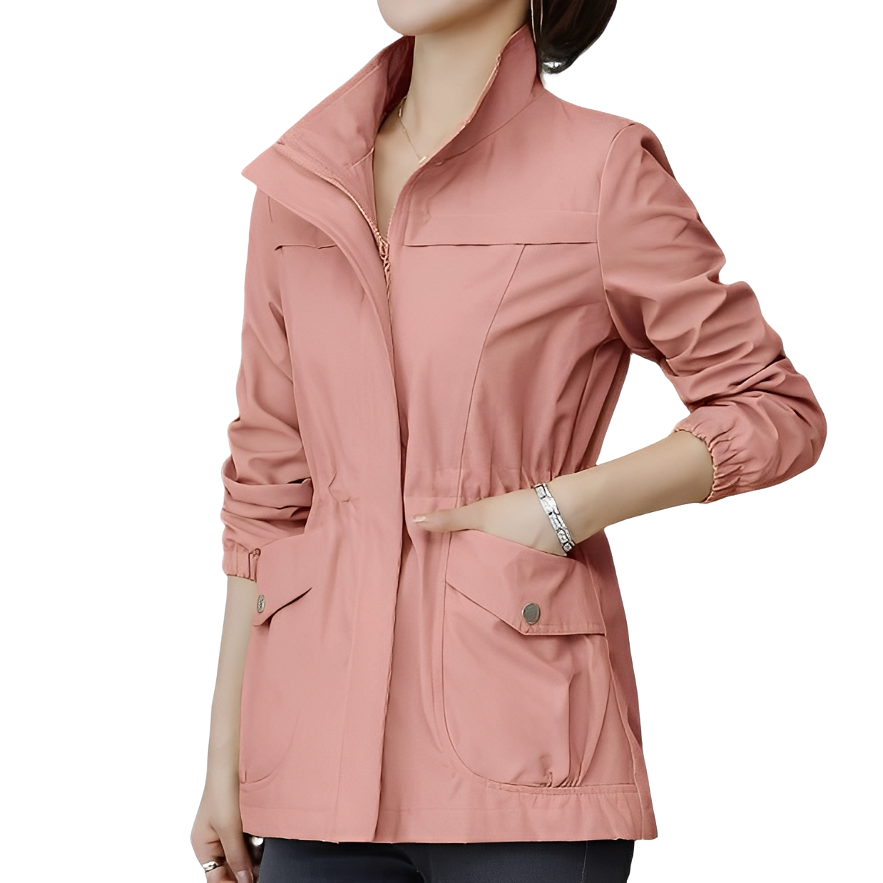 Gwenda - Stylish jacket with adjustable waist for women