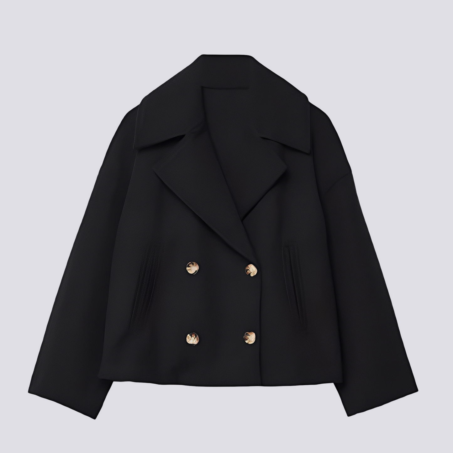 Bethney - Veste courte élégante en laine avec col pour femmes