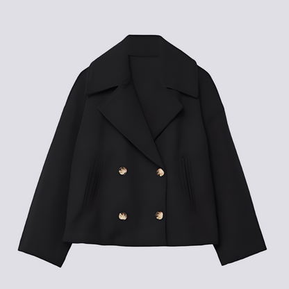 Bethney - Veste courte élégante en laine avec col pour femmes