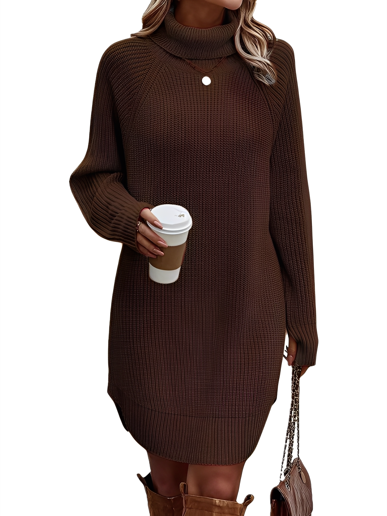 Melanie - Elegant, warm knitted dress for women