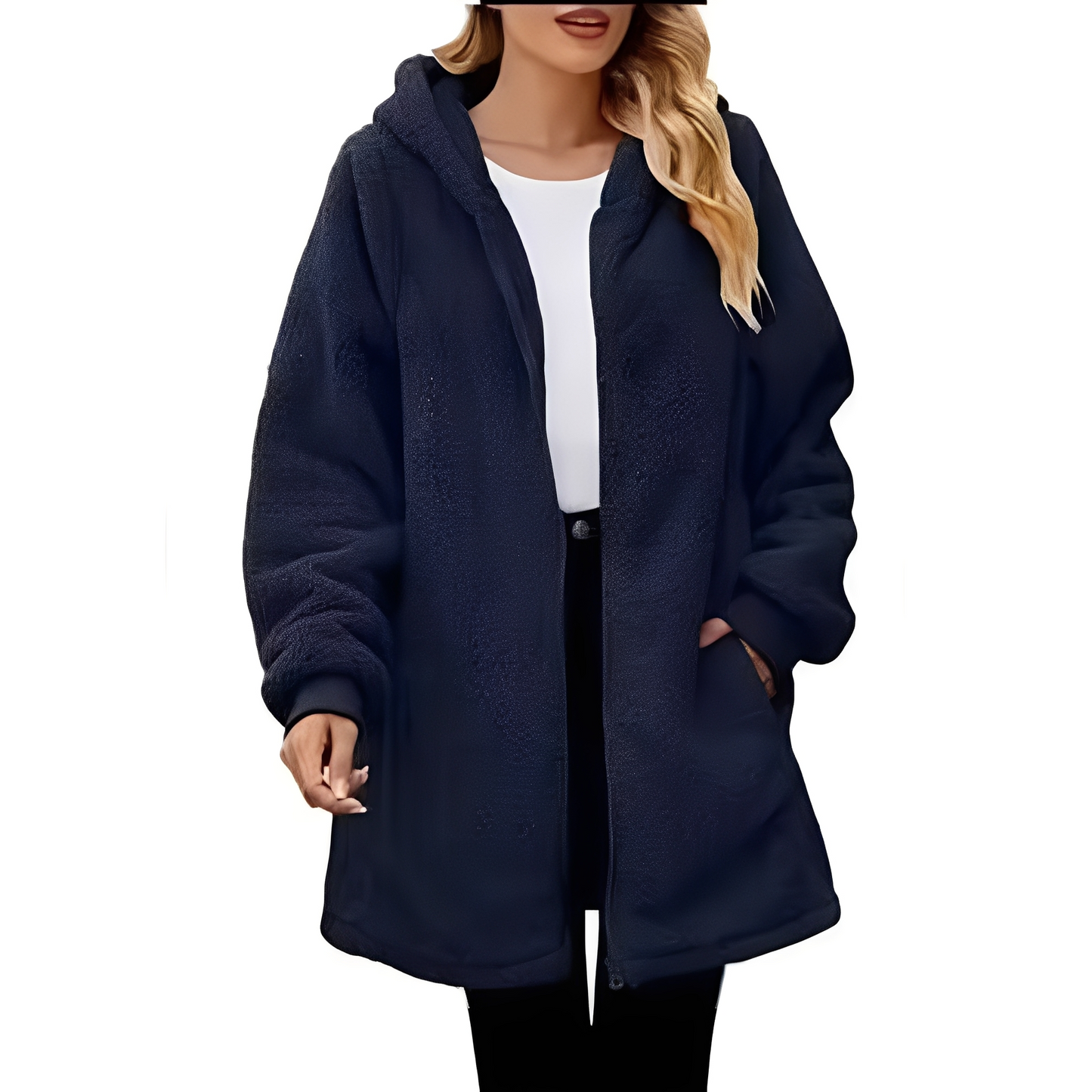 Bernadine - Relaxed cut fleece with hood for women