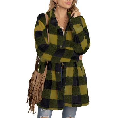 Malvina - Stylish long checkered cardigan for women