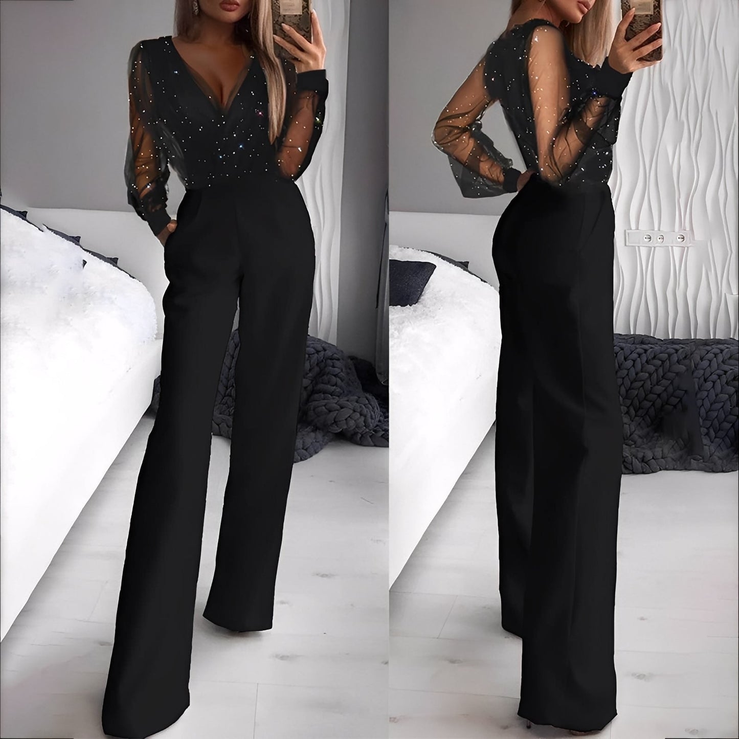 Morgana - Κομψός Jumpsuit με ευρύ πόδι για γυναίκες