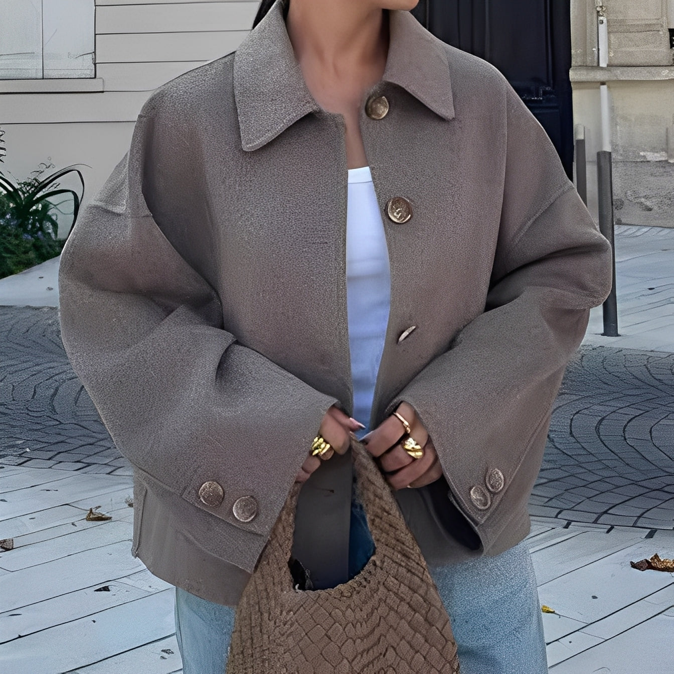 Patricia - Stylish jacket with a loose lapel for women