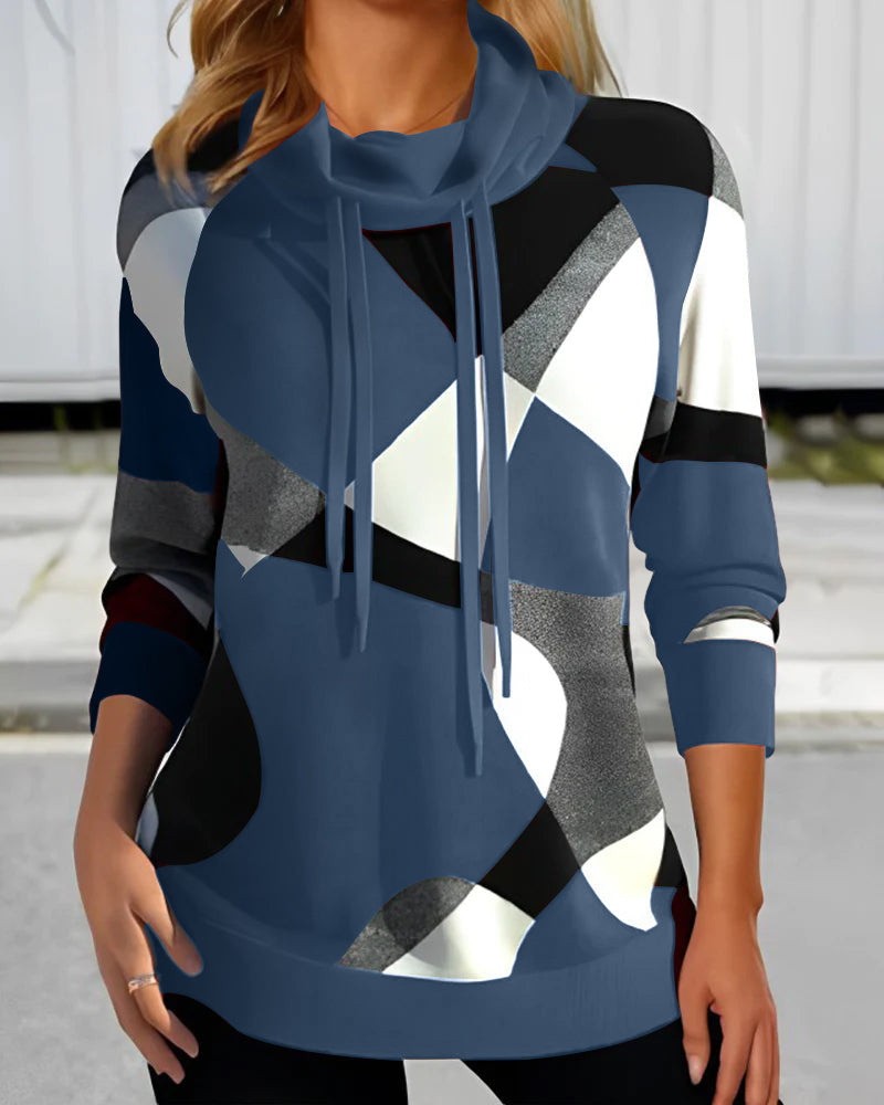 Gabrielle - Καθημερινό Hoodie Top με Σχεδιασμό με Χρωματικό Μπλοκ για Γυναίκες