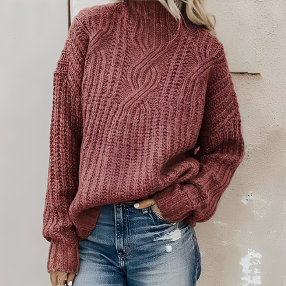 Colleen - Χαλαρός Πουλόβερ με Ψηλό Κολάρο για Γυναίκες