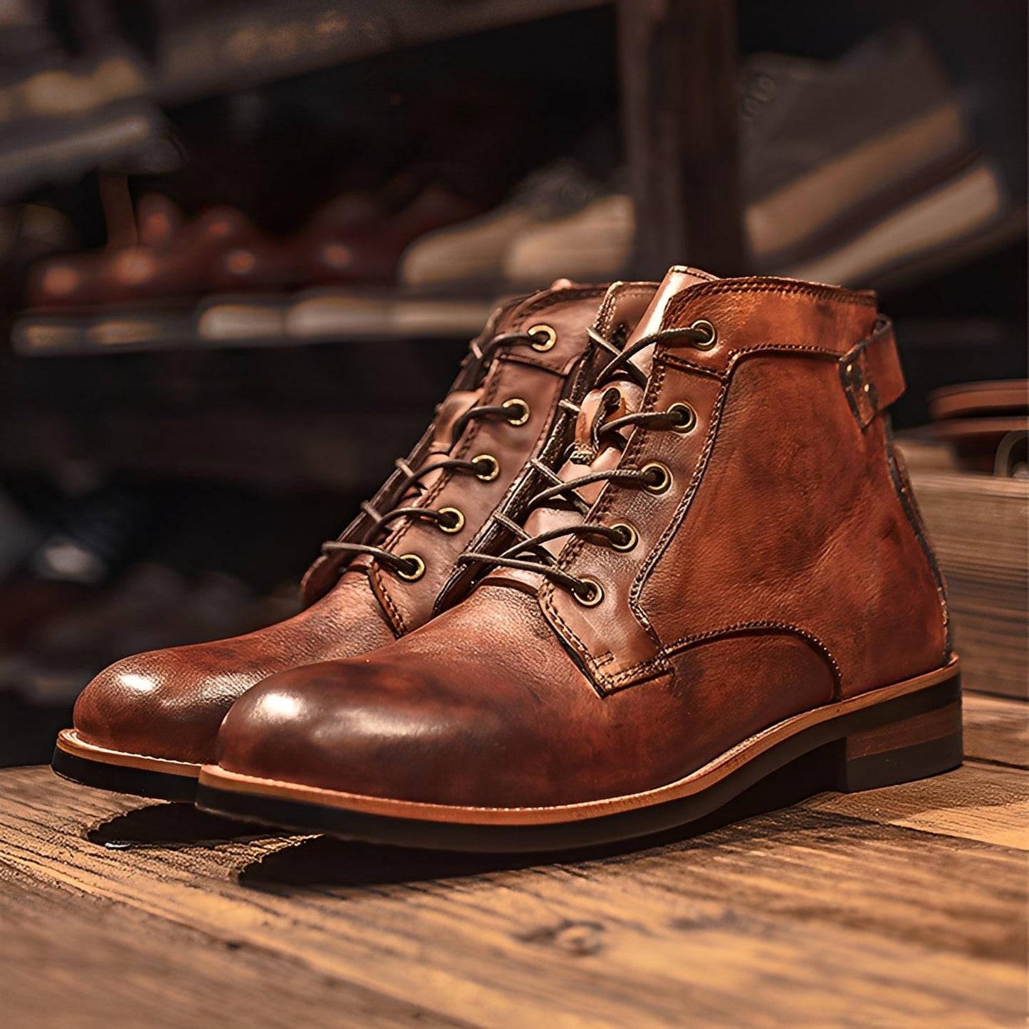 Chester - Retro-Martin Leather Boots for Men