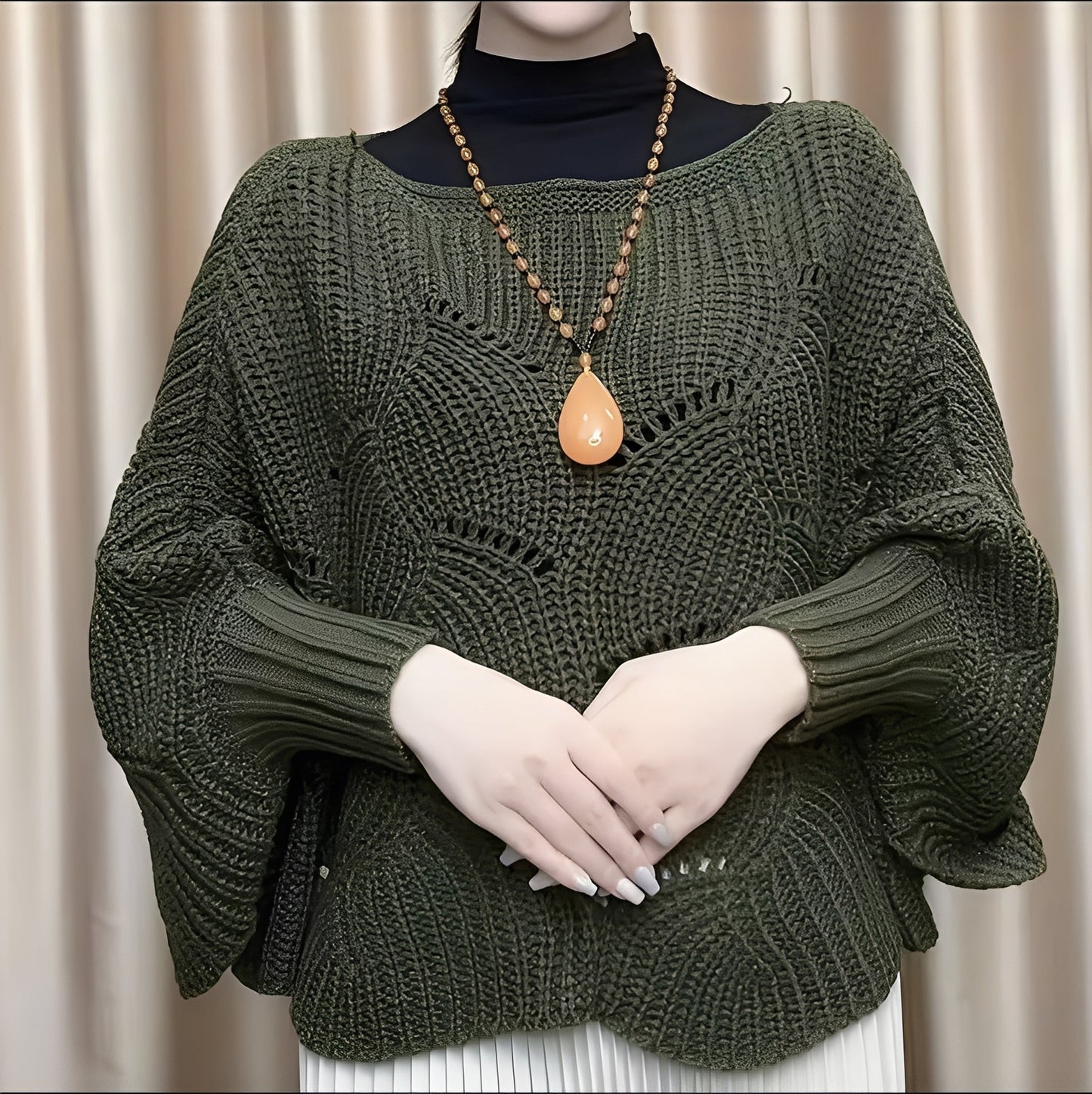 Celestine - Θερμοπουλόβερ με πλατιά μανίκια για γυναίκες