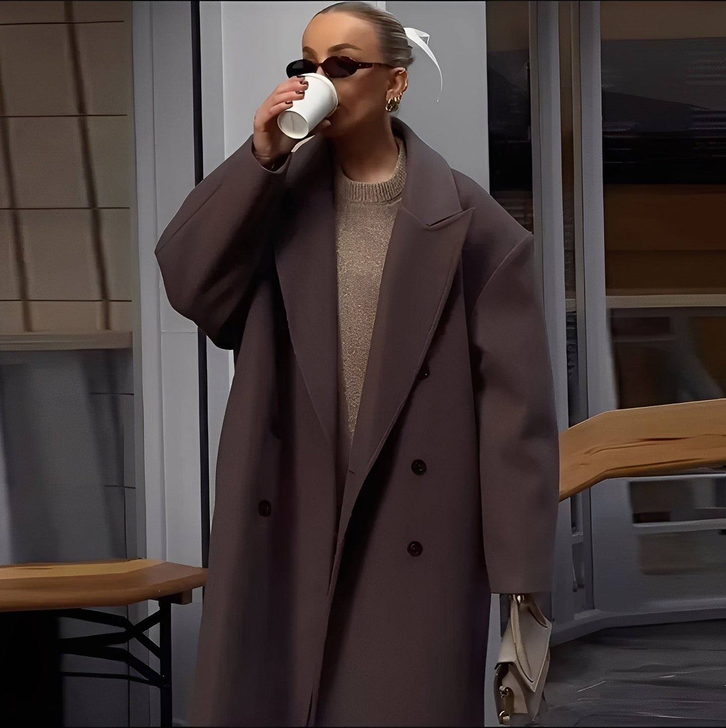 Veronica - Elegant, casual long coat for women