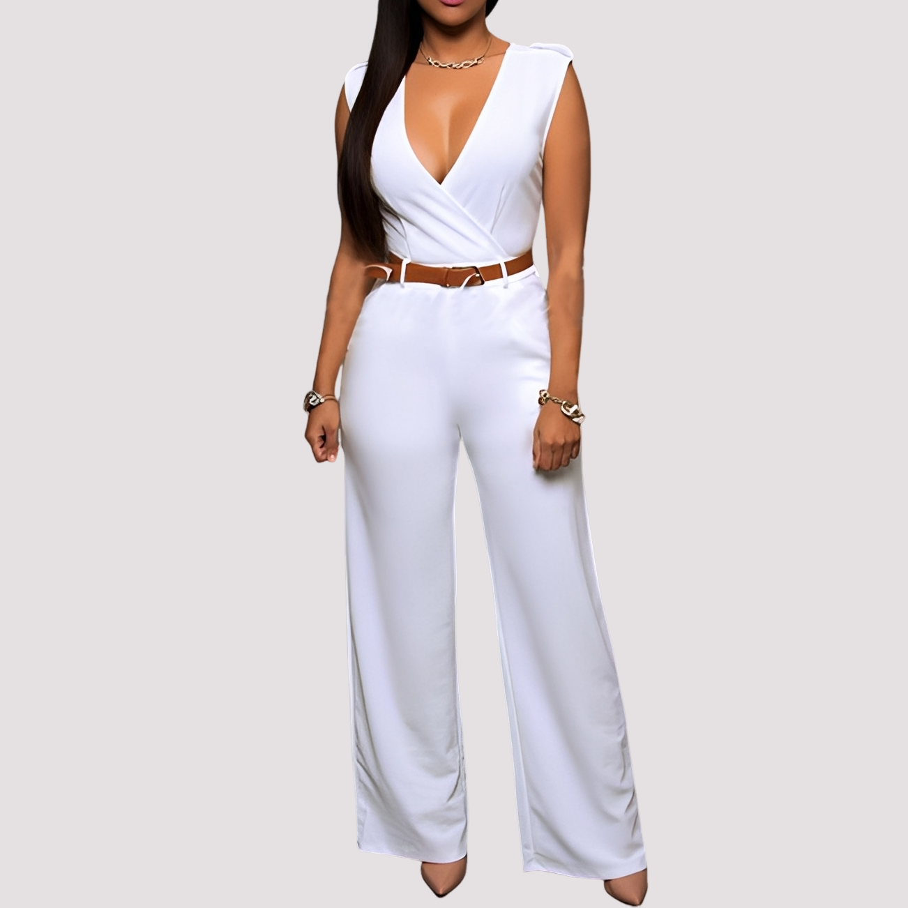 Esther - Women's stylish jumpsuit with a belt