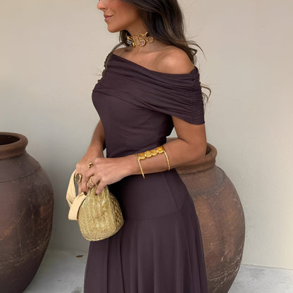 Eunice - Elegant long mesh dress for women