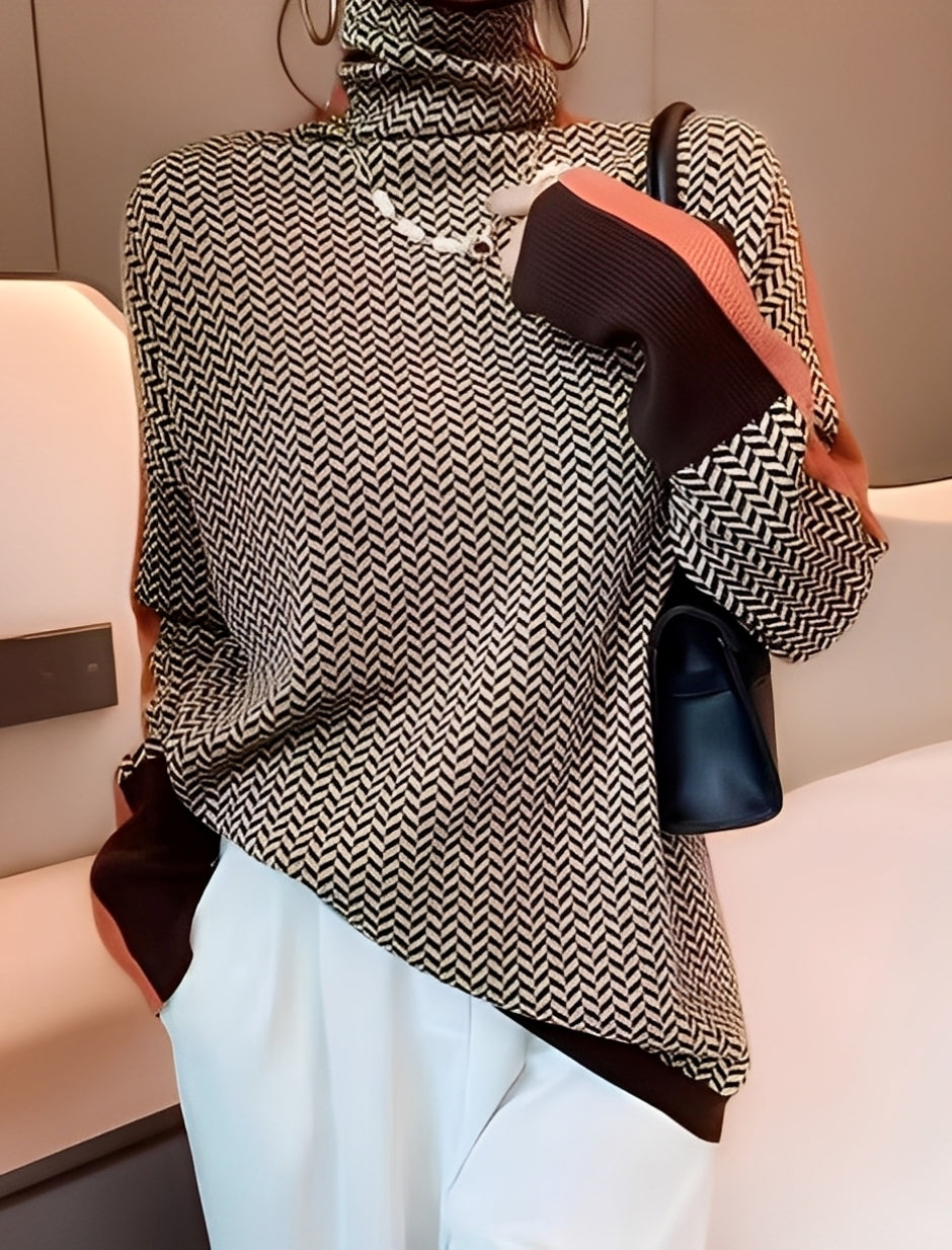 Bryony - Κομψό πλεκτό πουλόβερ με ζιβάγκο για γυναίκες