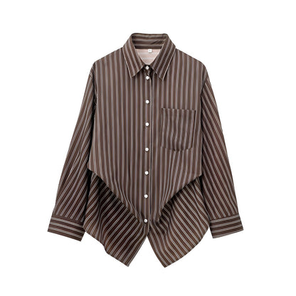 Frederica - Χαλαρό, μακρυμάνικο ριγέ πουκάμισο για γυναίκες