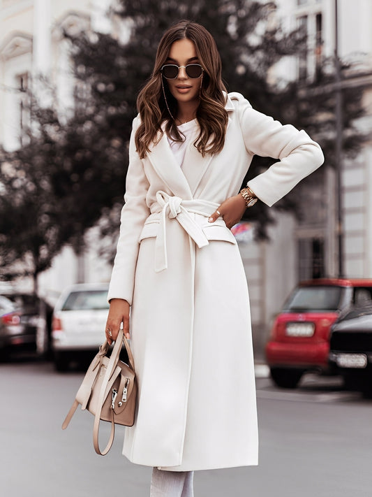 Haylie - Stylish Wool Cloak with Belt for Women