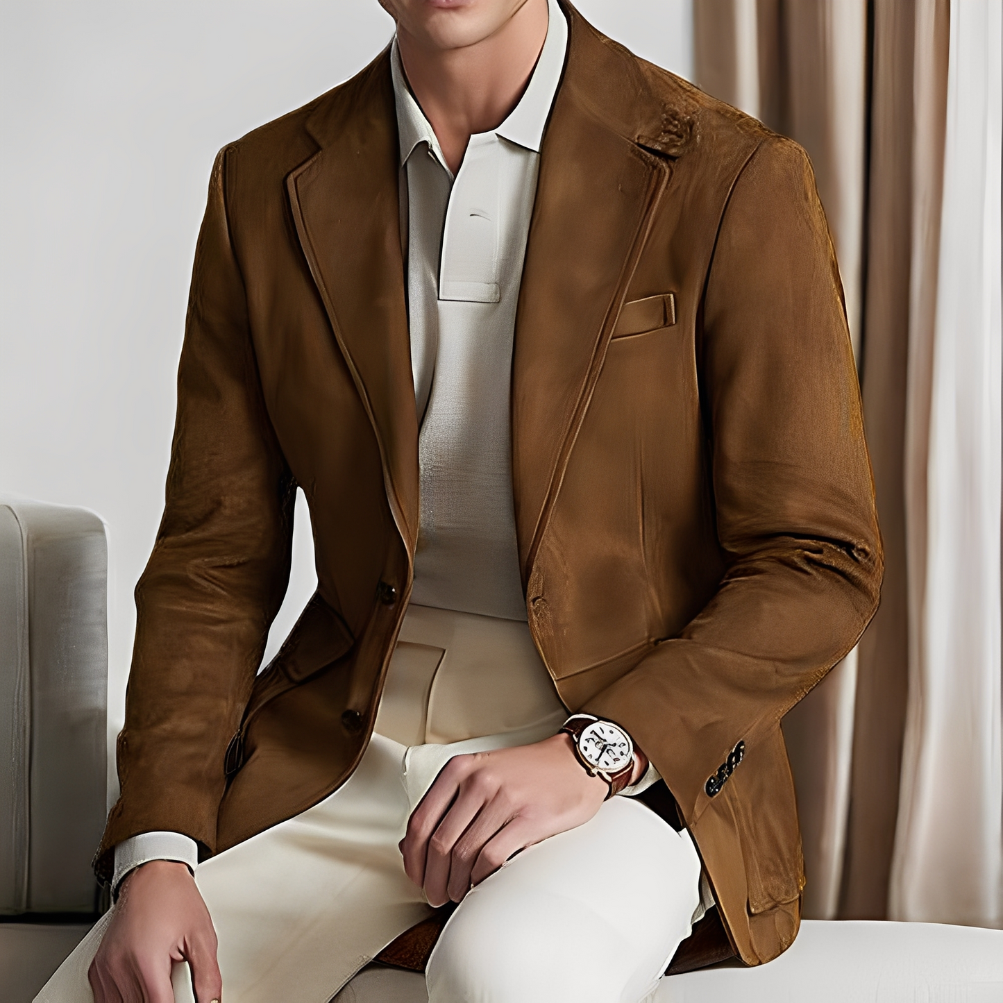 Martin - Elegant jacket with button for men