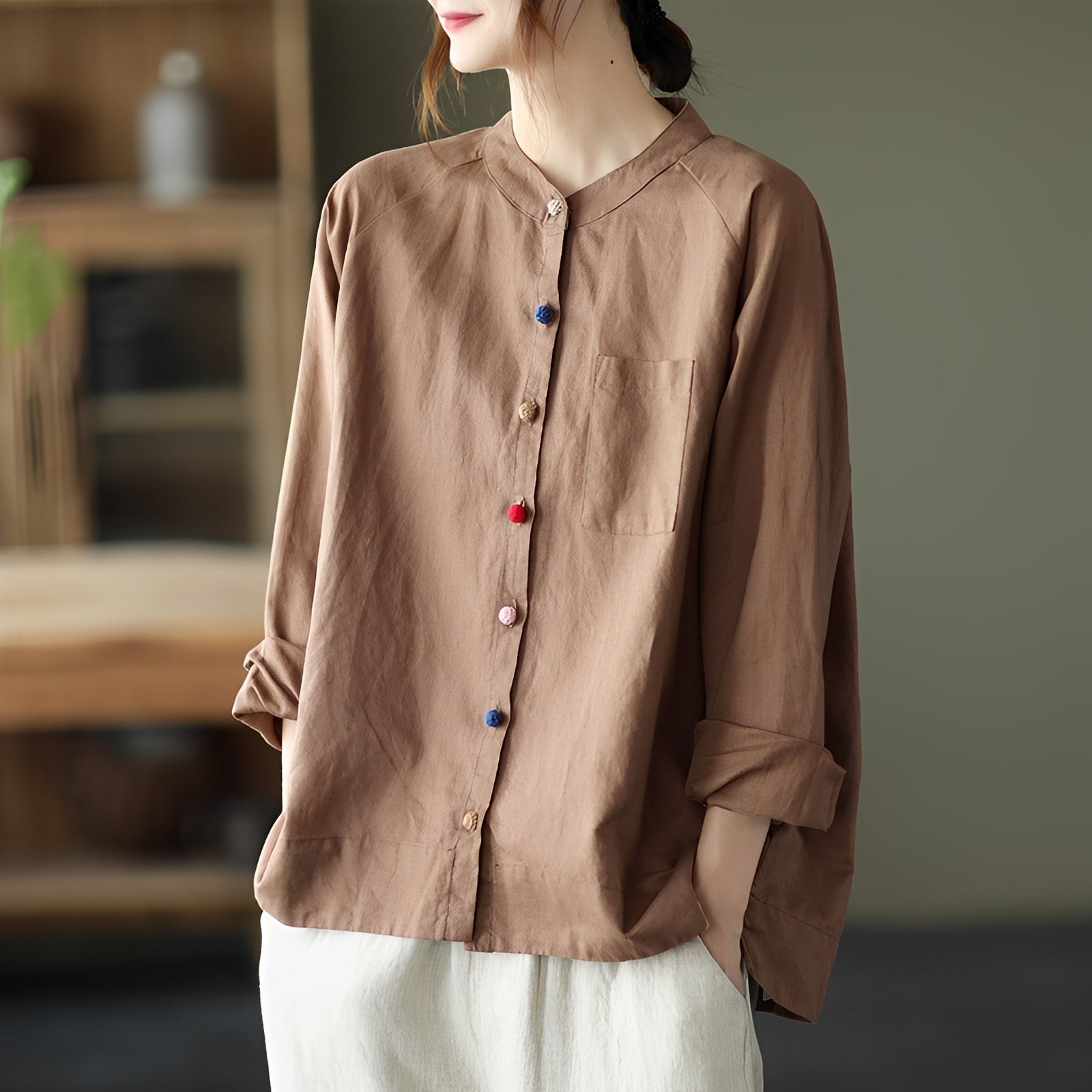 Nellie - Women's cozy blouse with pockets