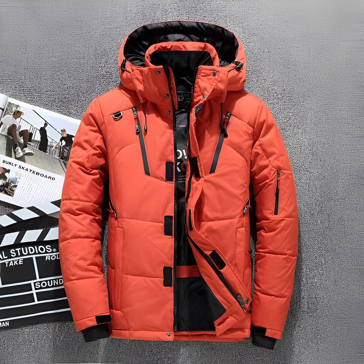 Damian - Veste moderne avec capuche et multiples poches pour hommes