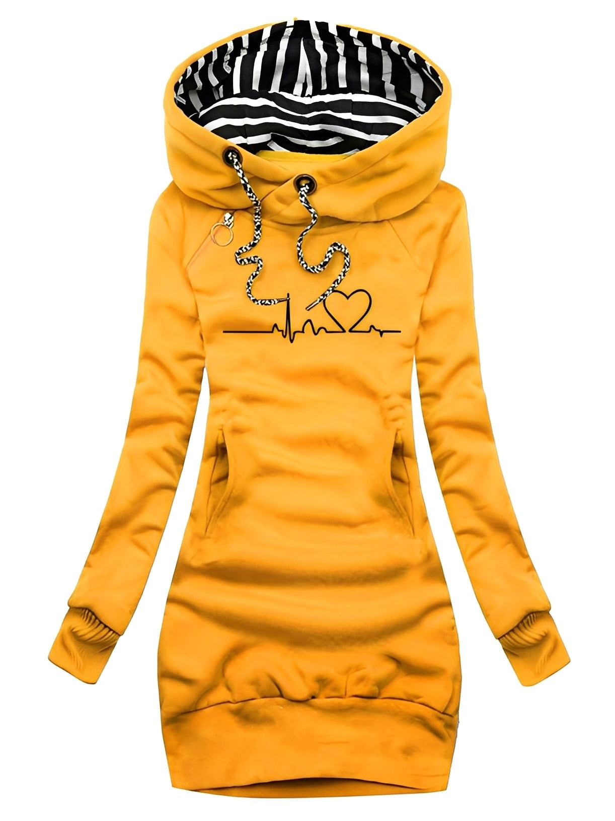 Roxanne - Casual printed knitted dress with hood for women