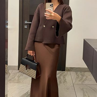 Anjelica - Ελαφριά, χαλαρά πλεκτή ζακέτα για γυναίκες