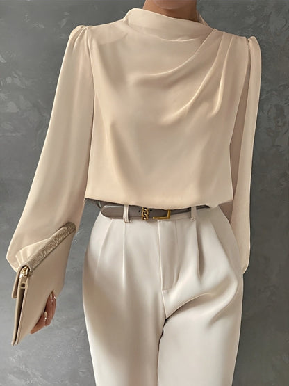 Meghan - Stylish Pleated Satin Blouse for Women
