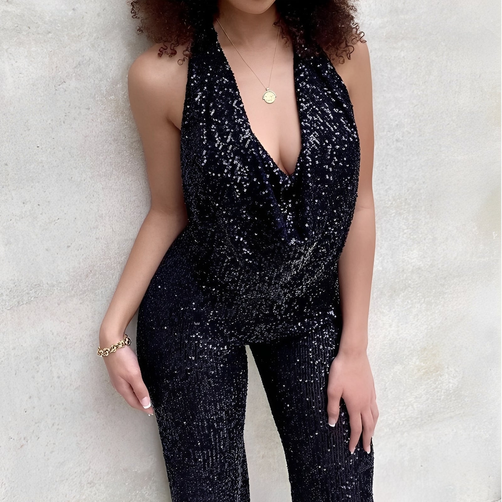 Dorothy - Fashionable women's sequin jumpsuit