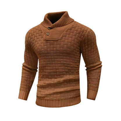 Branson - Pull tricoté quotidien à col montant pour hommes