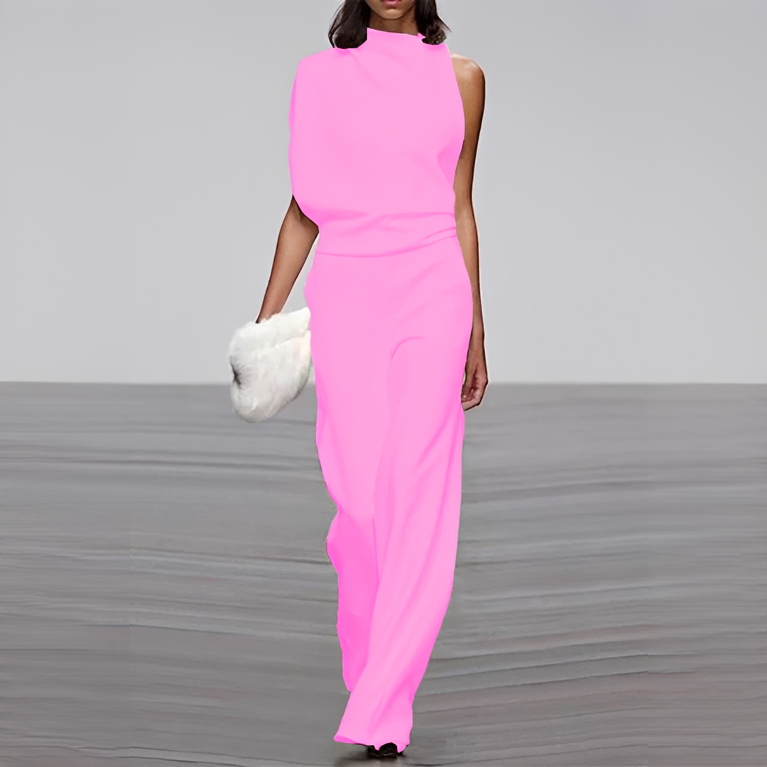 Noviem - Elegant jumpsuit with round neck for women