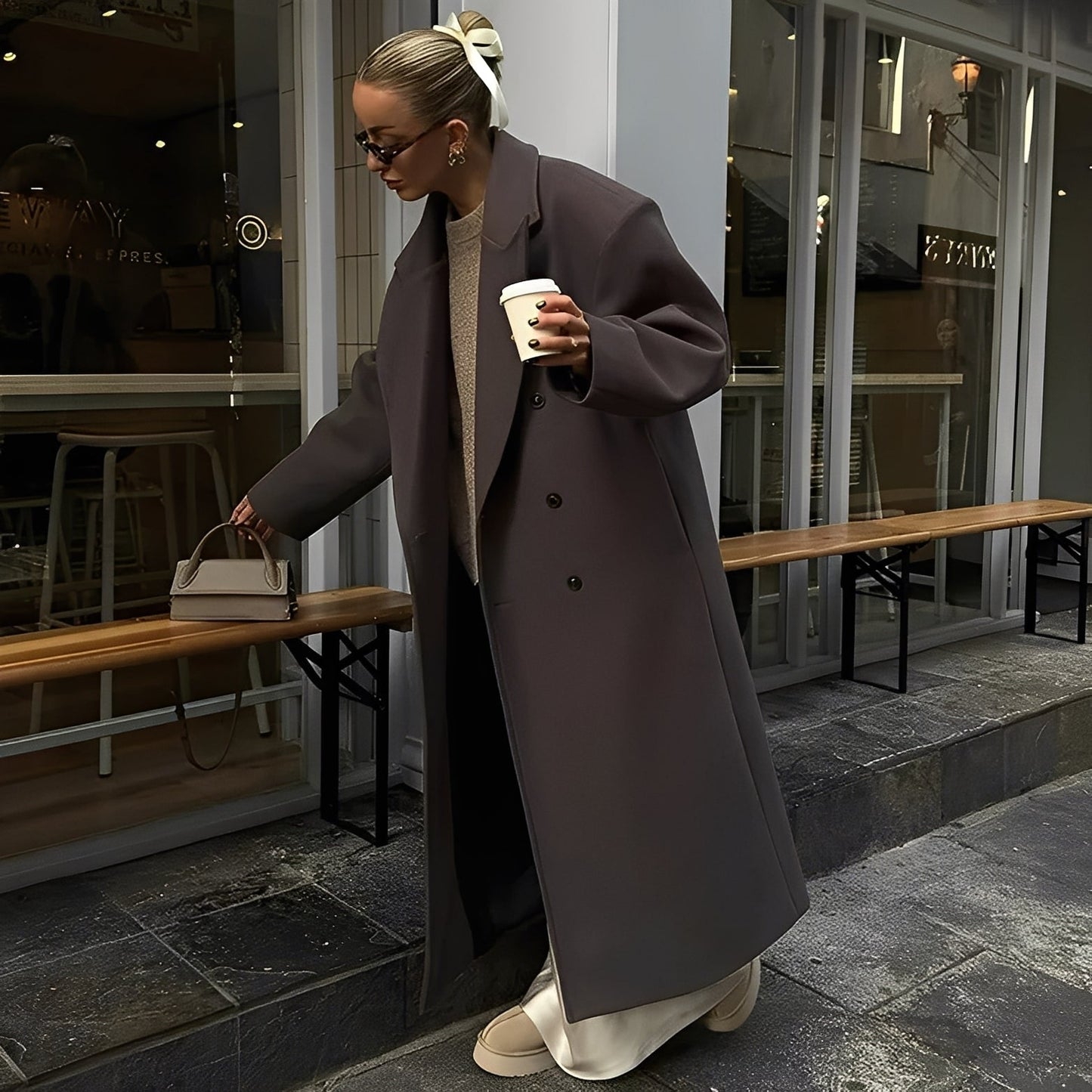 Veronica - Elegant, casual long coat for women