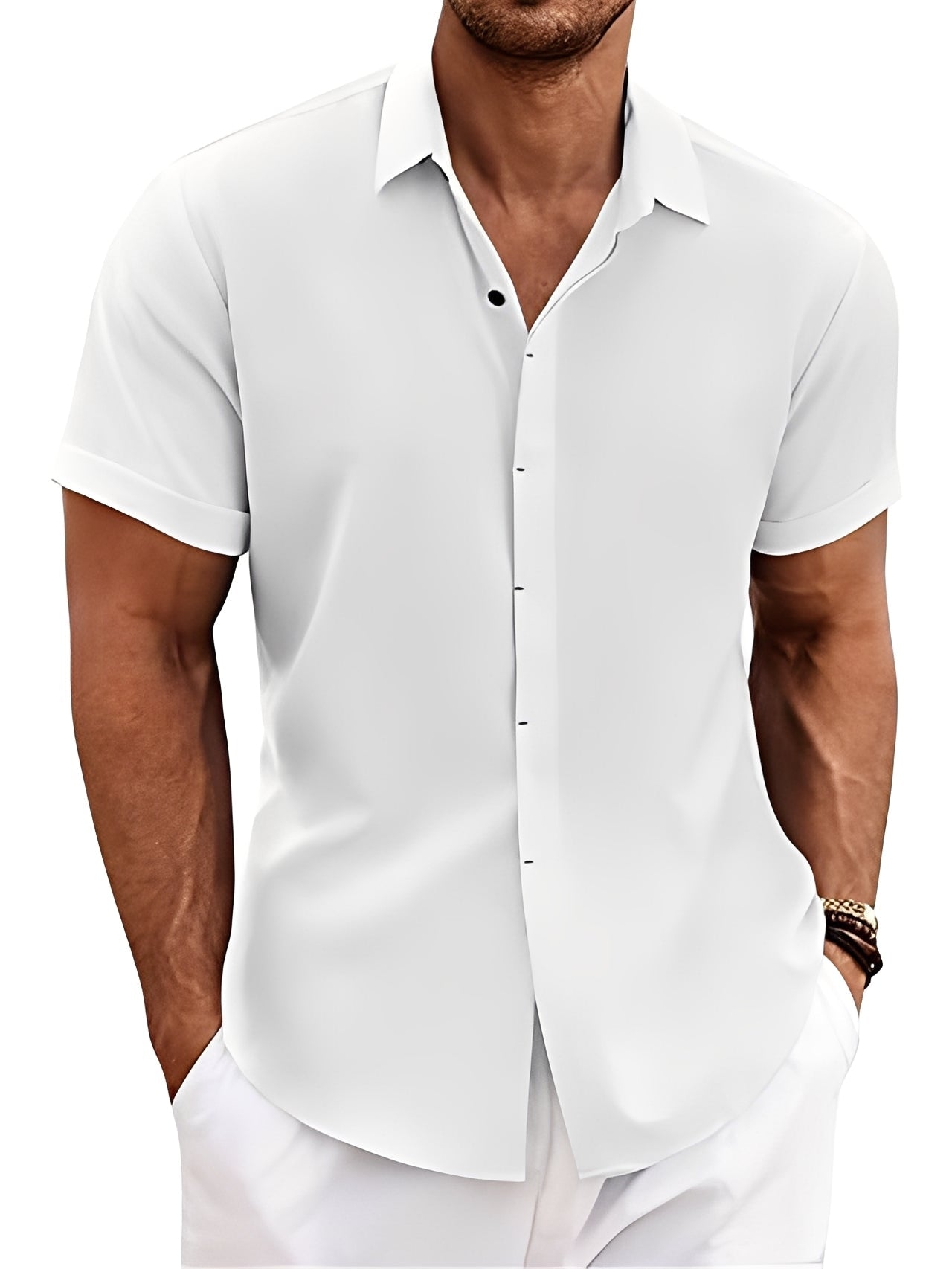 Caelum - Chemise à manches courtes simple et décontractée pour hommes