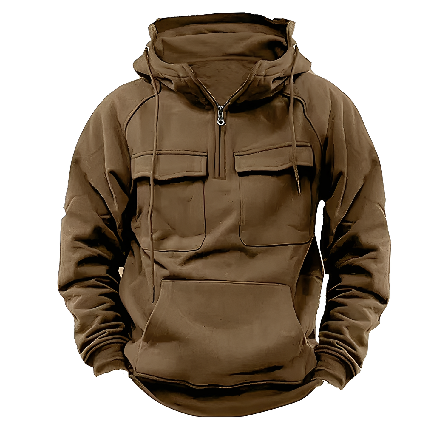 Malcom - Κλασικό hoodie με πολλαπλές τσέπες για άνδρες
