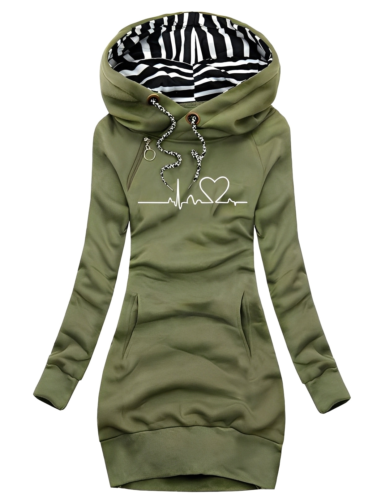 Roxanne - Casual printed knitted dress with hood for women