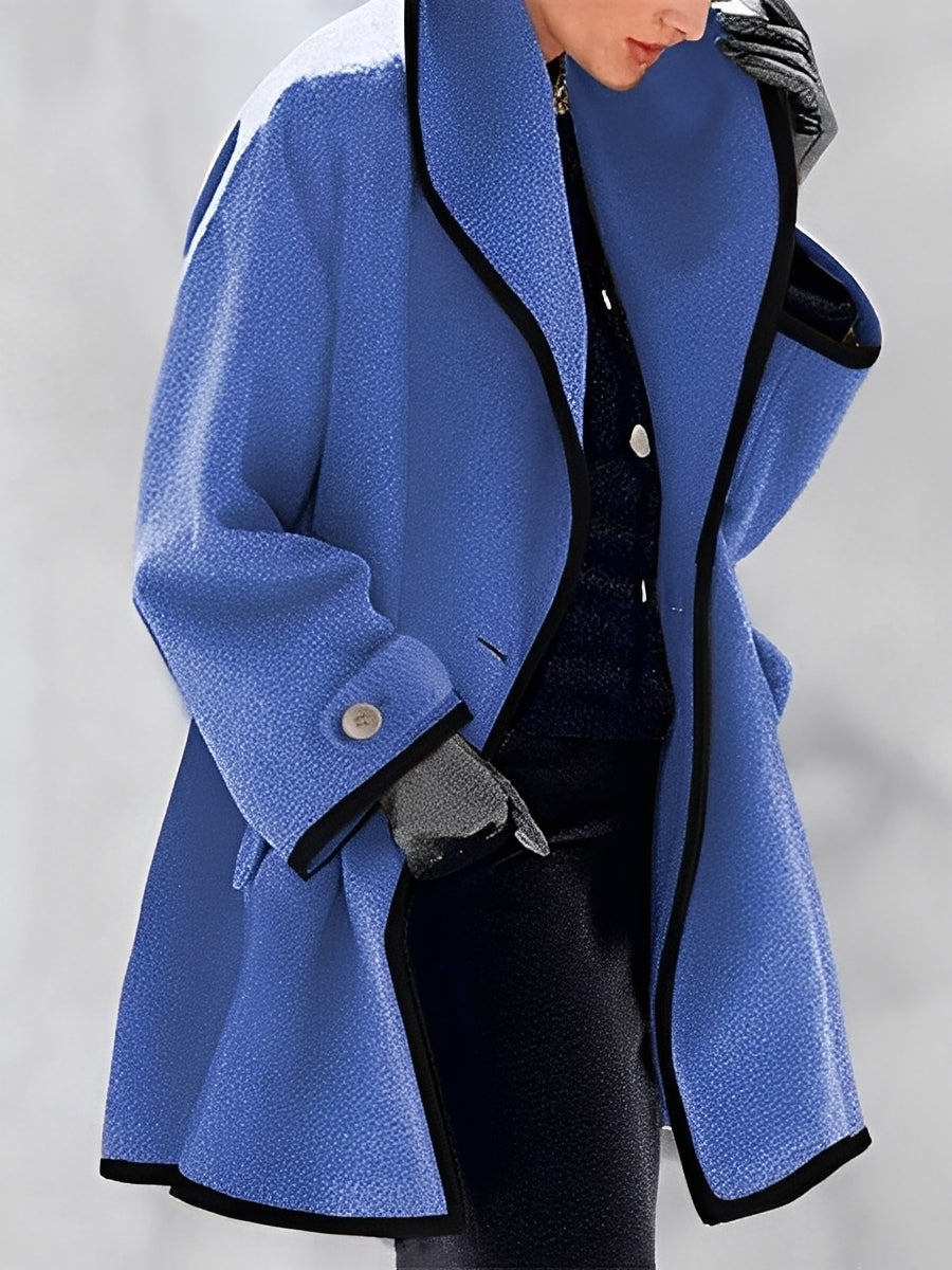 Whitney - Klasyczny długi wełniany płaszcz dla kobiet